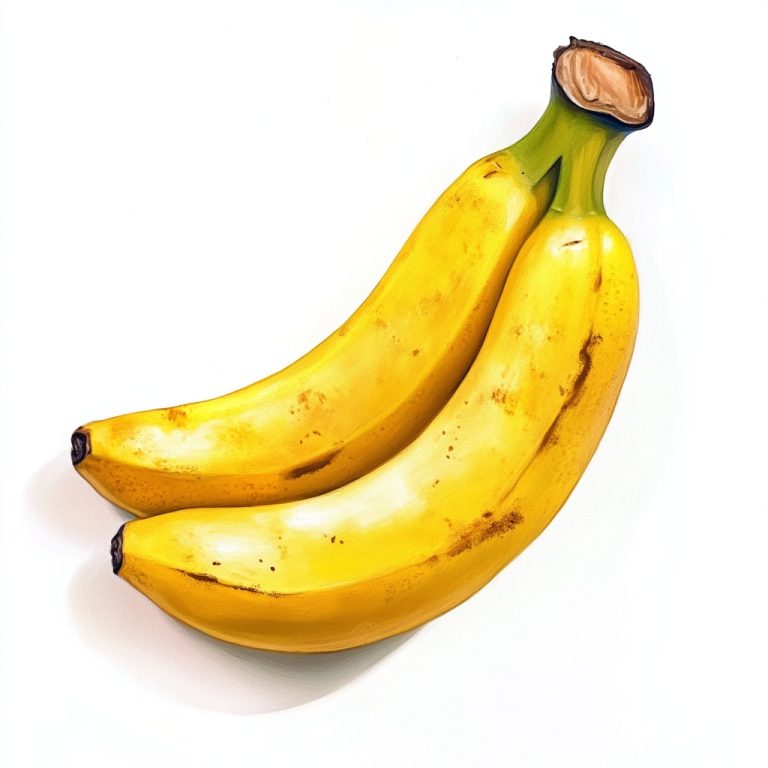 Realistic Banana on White