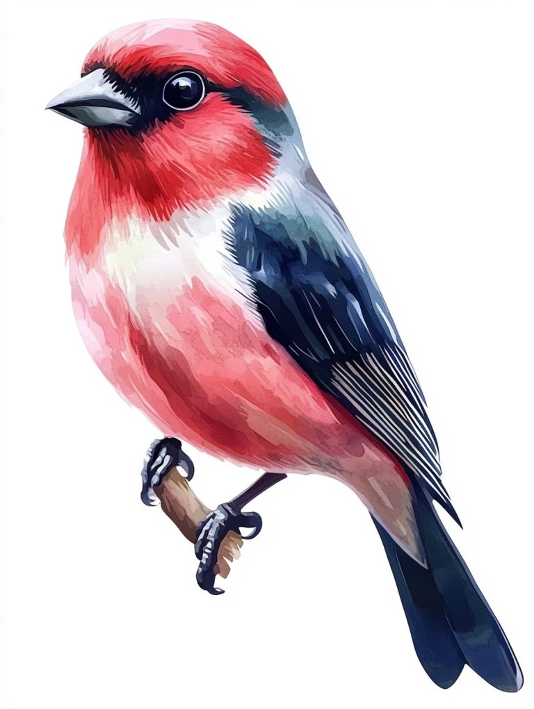 Realistic Bird Sticker Watercolor