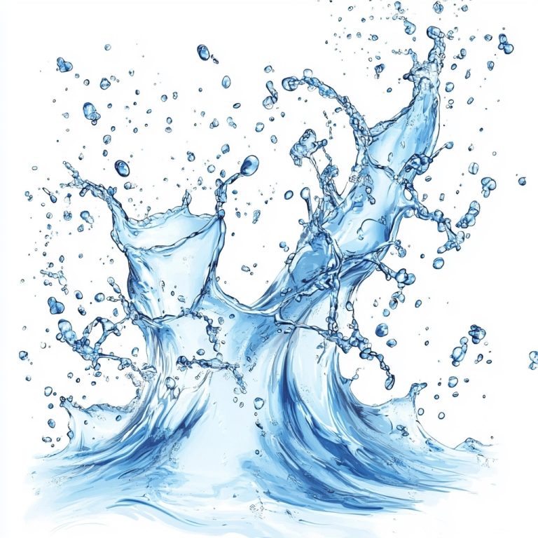 Realistic Blue Water Splashes