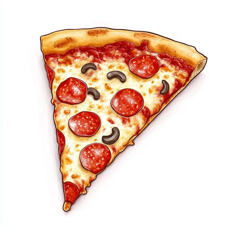 Realistic Cartoon Pizza Slice