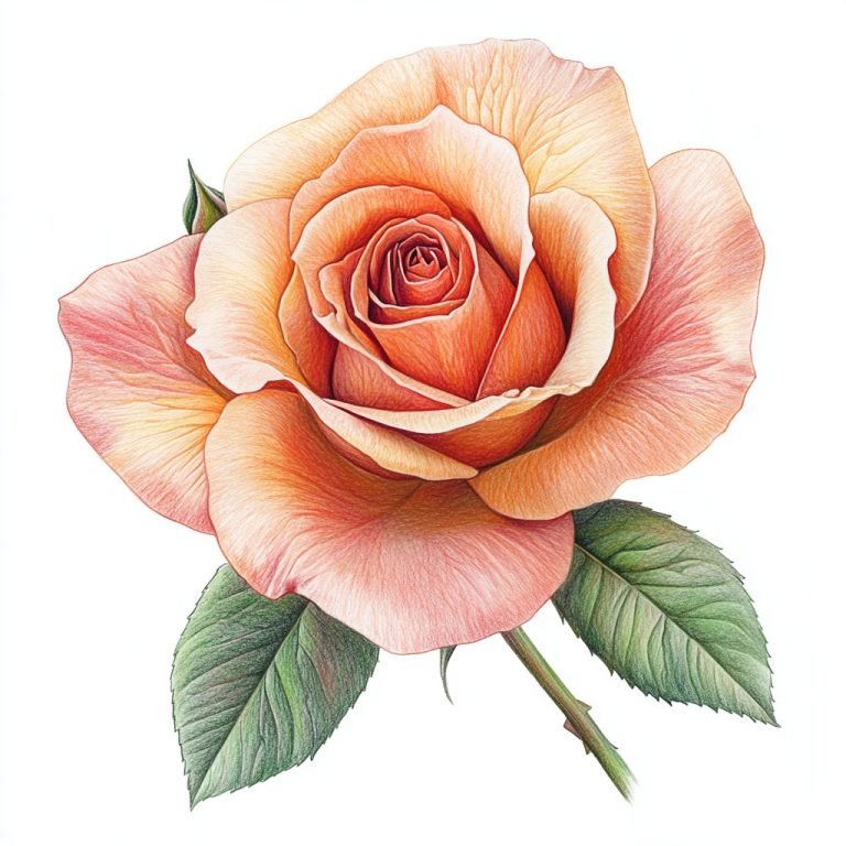 Realistic Color Pencil Rose