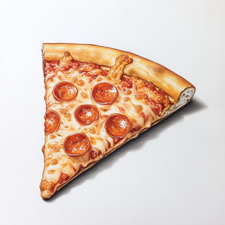 Realistic Colored Pencil Pizza