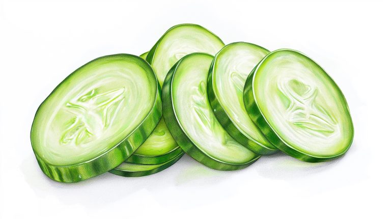 Realistic Cucumber Slices Illustration scaled