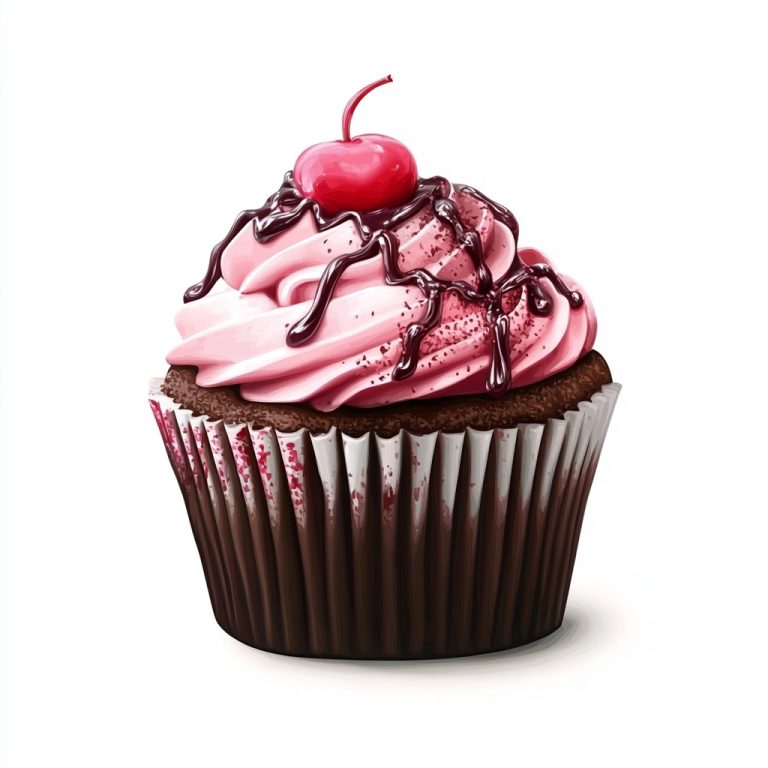 Realistic Cupcake Illustration