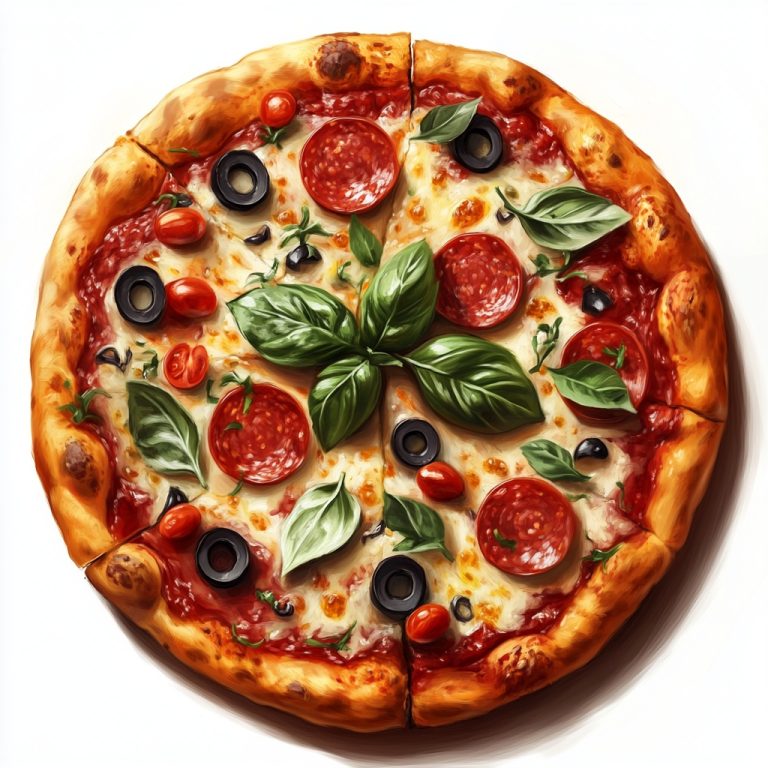 Realistic Digital Pizza Painting