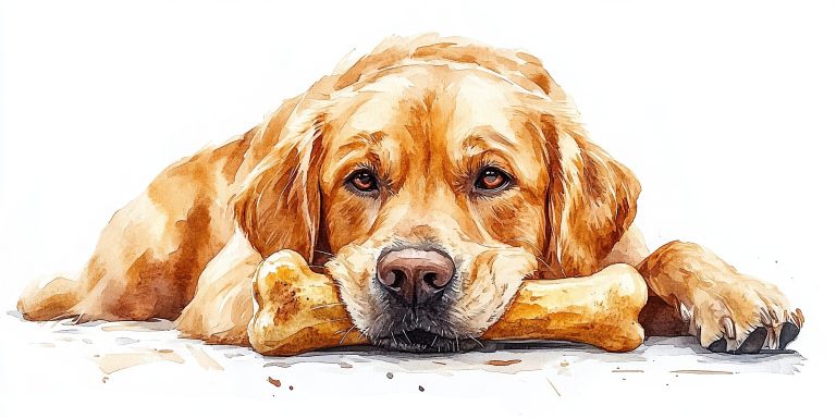 Realistic Dog with Bone