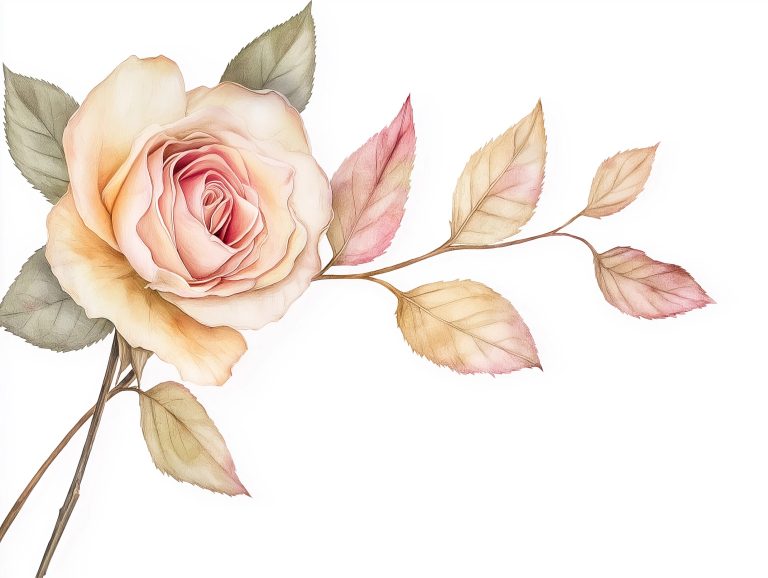 Realistic Dried Cream Rose