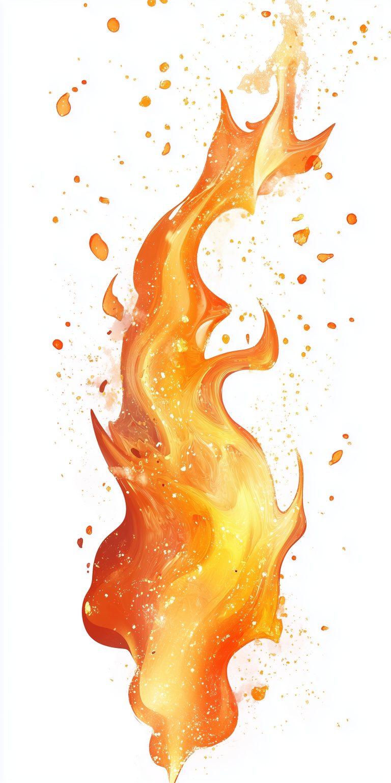 Realistic Flame on White scaled