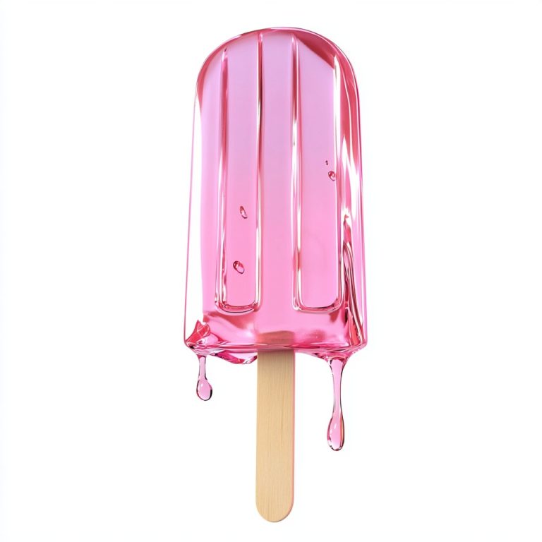 Realistic Glass Popsicle Dripping