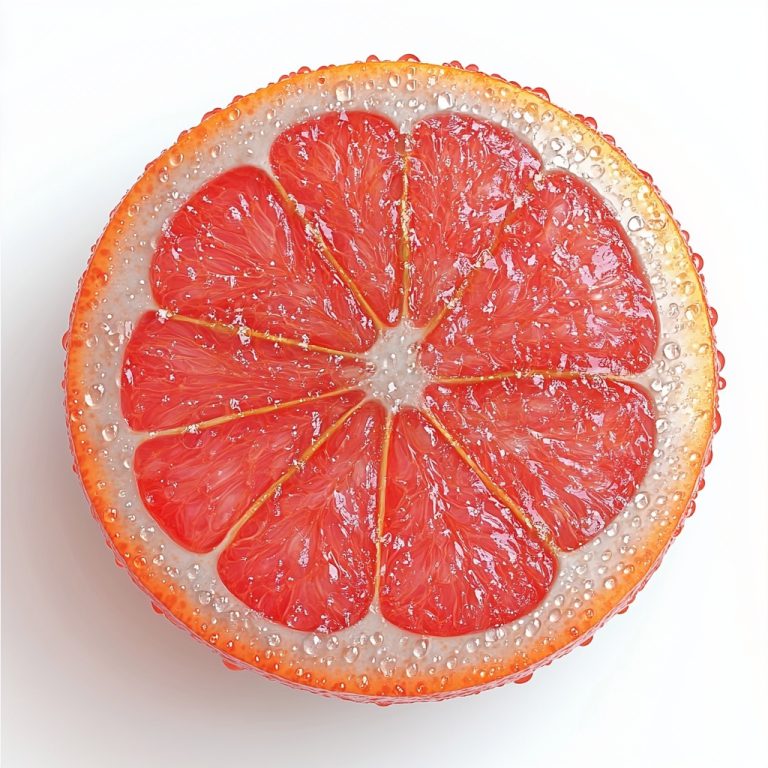 Realistic Grapefruit with Dew