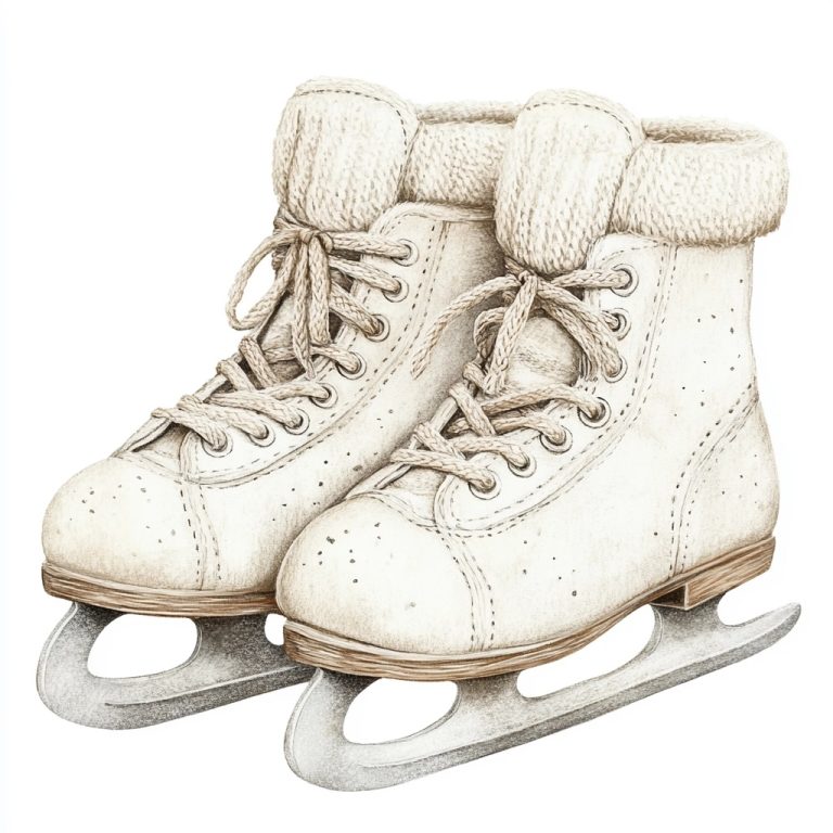 Realistic Ice Skates Clip Art