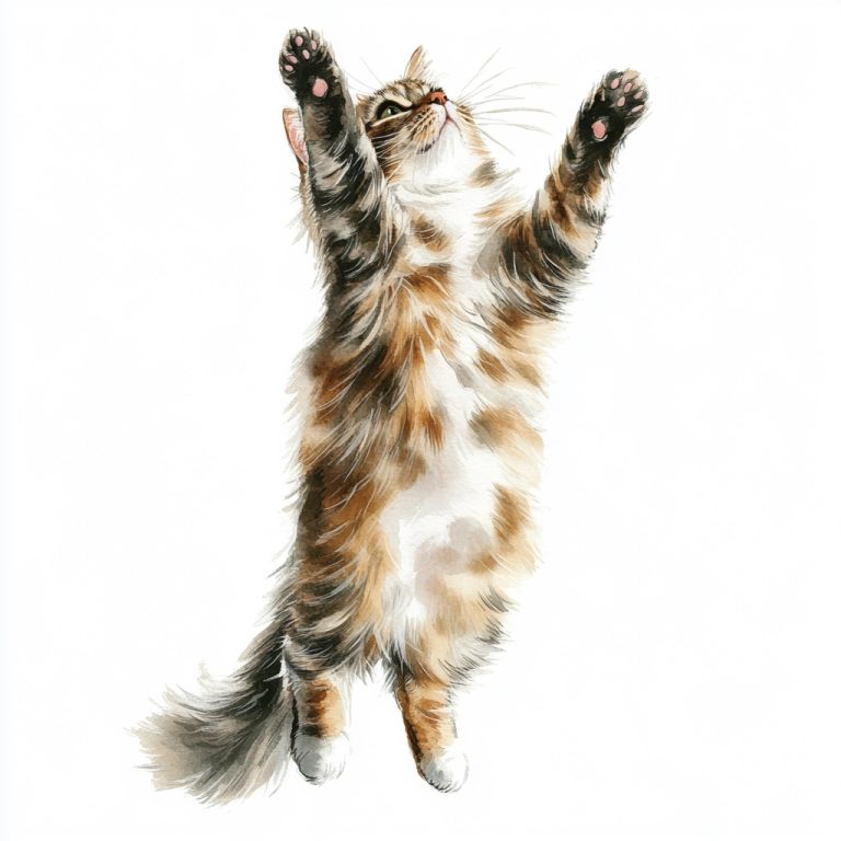 Realistic Maine Coon Jumping