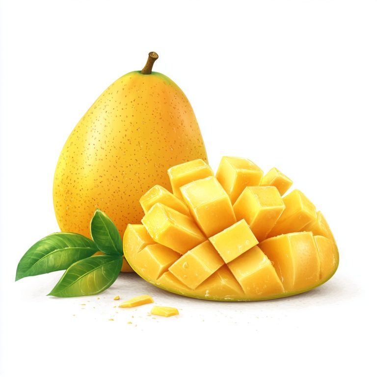 Realistic Mango on White