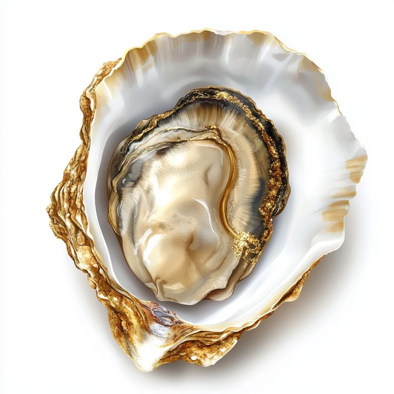 Realistic Oyster with Gold