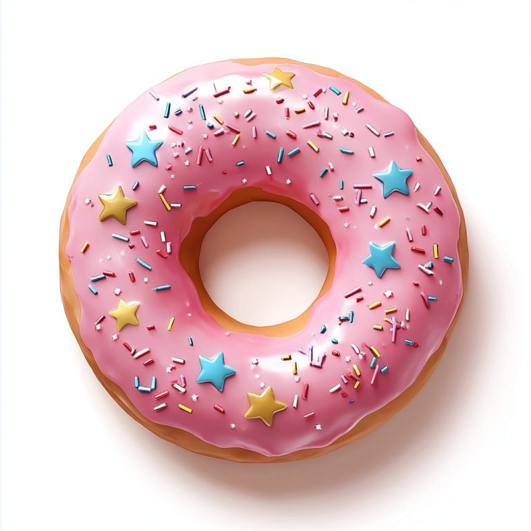 Realistic Pink Donut Stars