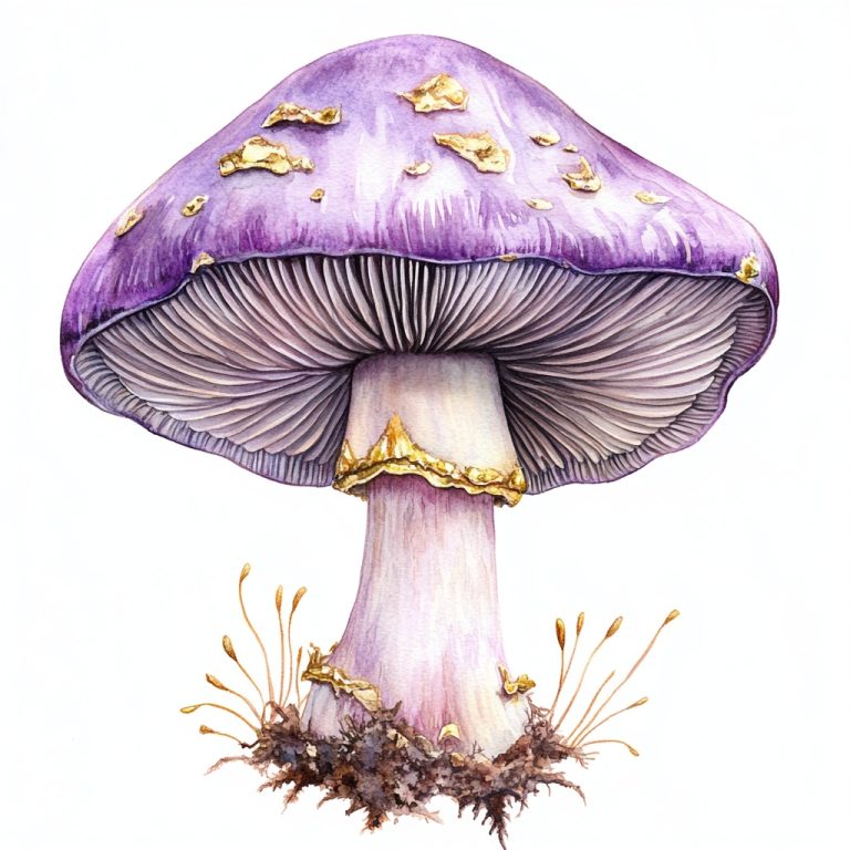 Realistic Purple Mushroom Illustration