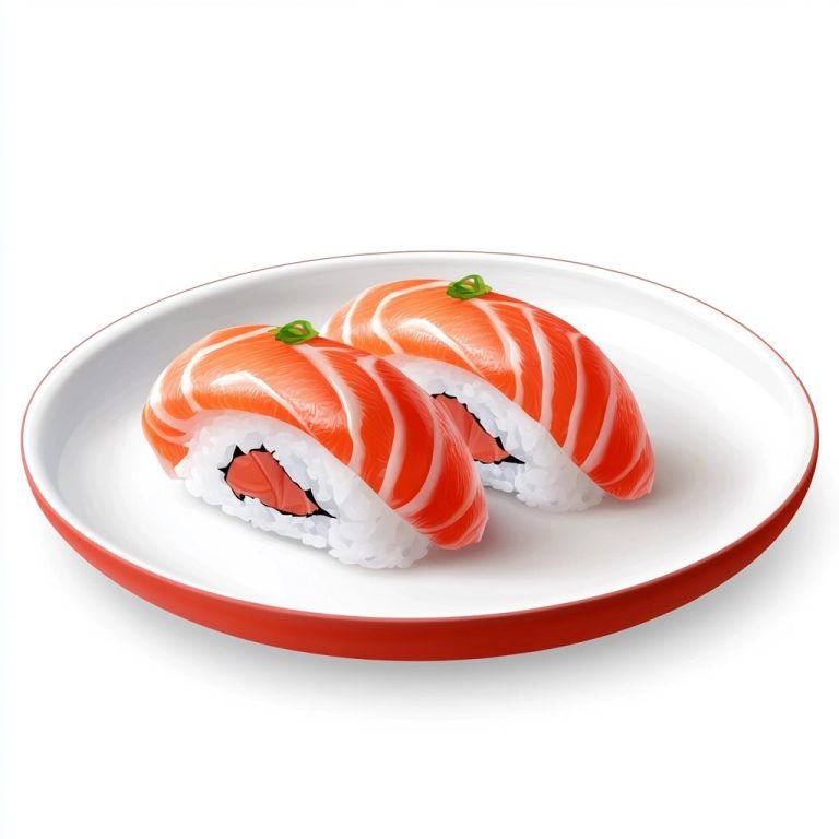 Realistic Salmon Sushi Plate