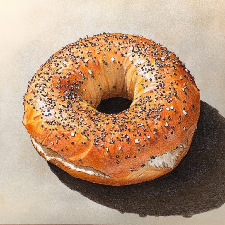 Realistic Sketch of Bagel