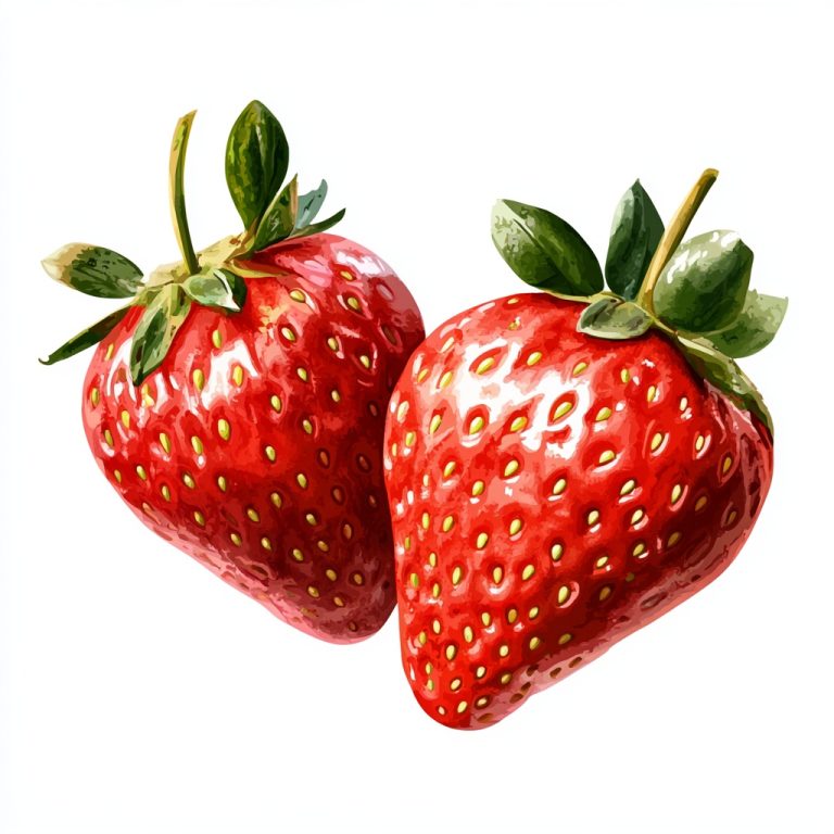 Realistic Strawberries on White