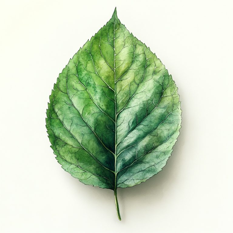 Realistic Watercolor Amazon Leaf