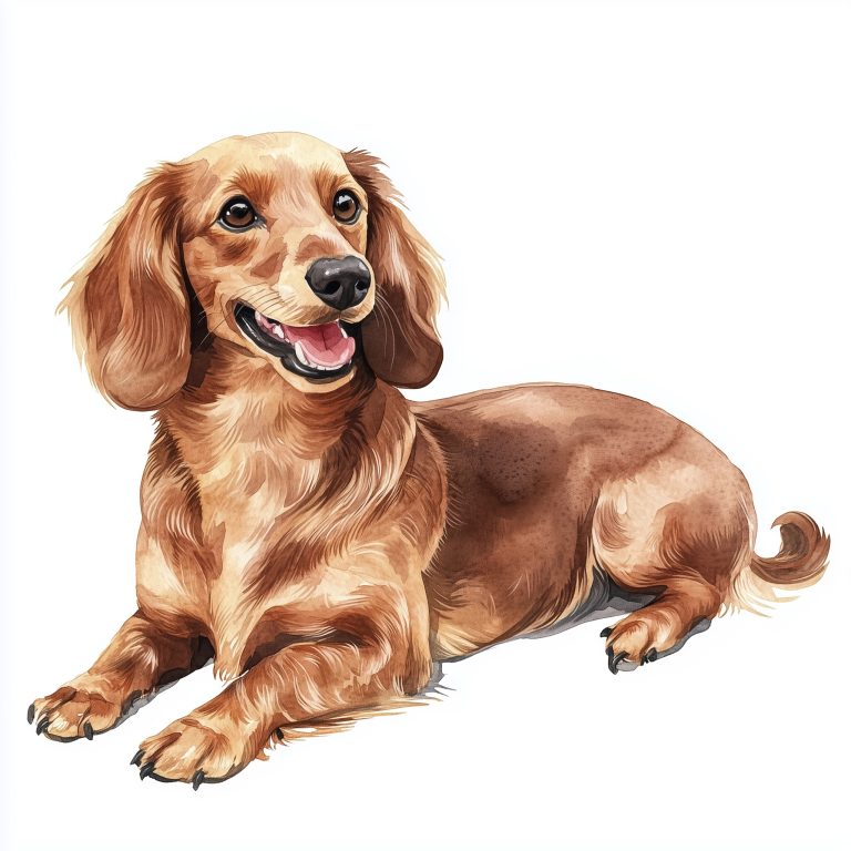 Realistic Watercolor Dachshund Illustration