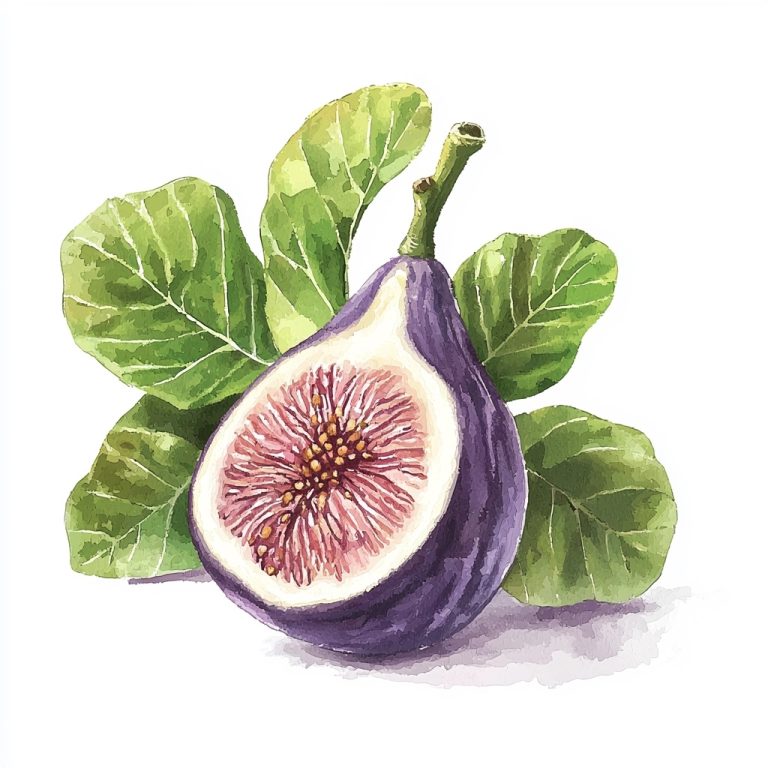 Realistic Watercolor Fig Composition