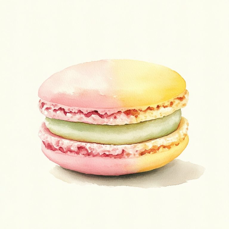 Realistic Watercolor Half Macaron