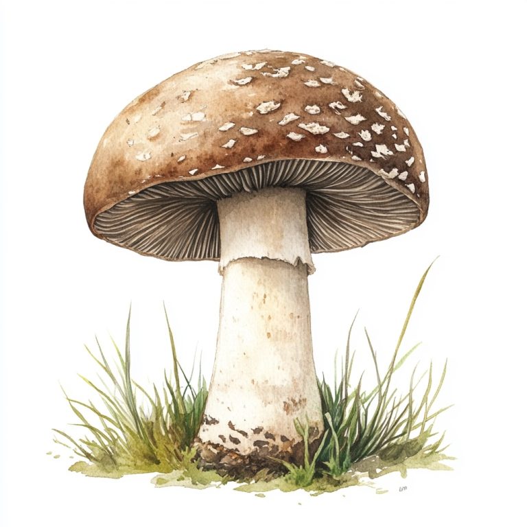 Realistic Watercolor Toadstool Illustration