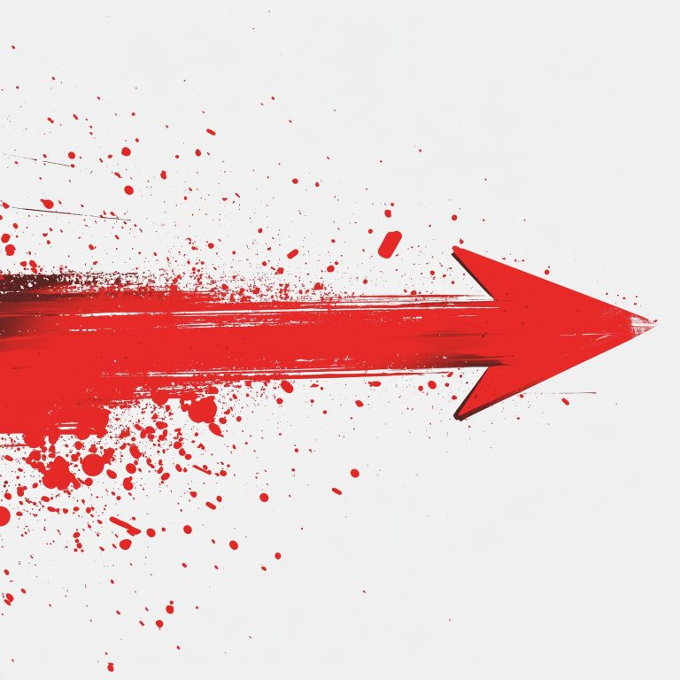 Red Arrow on White