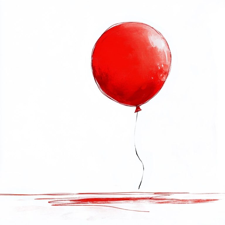 Red Balloon Reflection Illustration