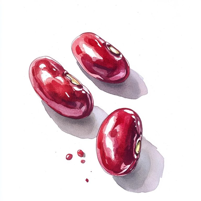 Red Beans Watercolor Illustration