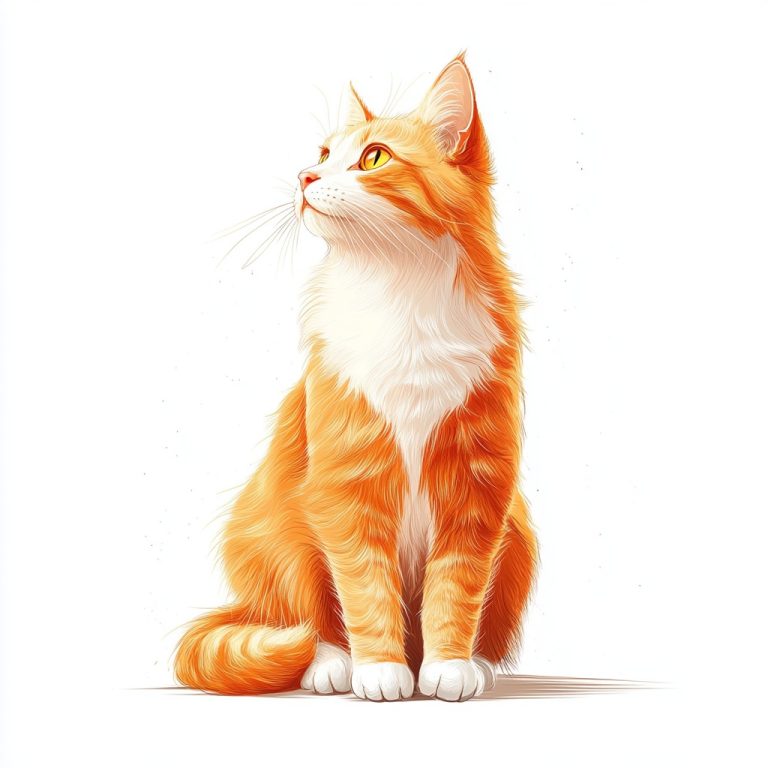 Red Cat Isolated Illustration