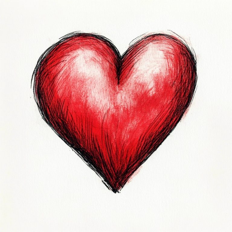 Red Heart Illustration for Kids