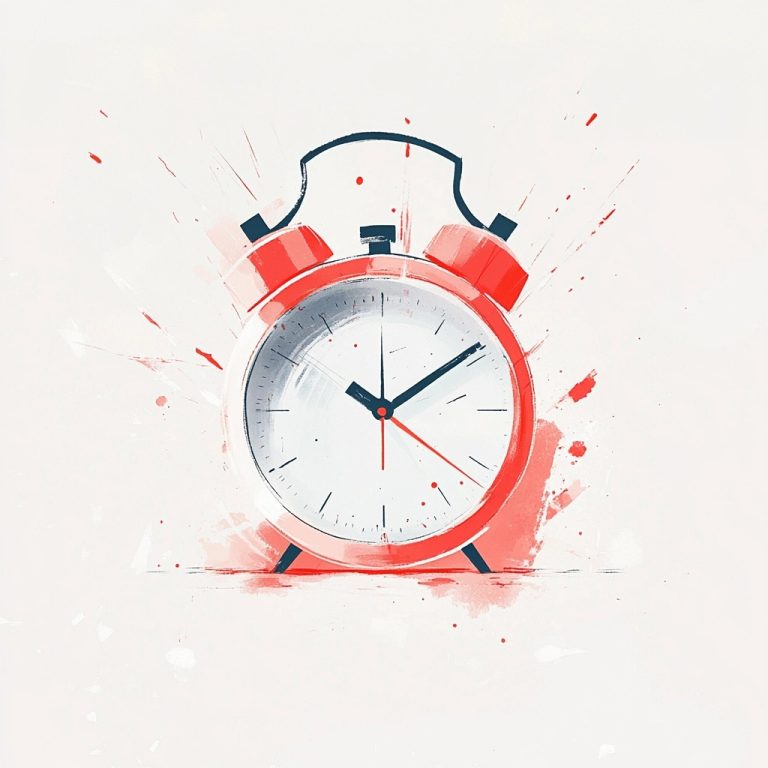 Red and White Timer Illustration