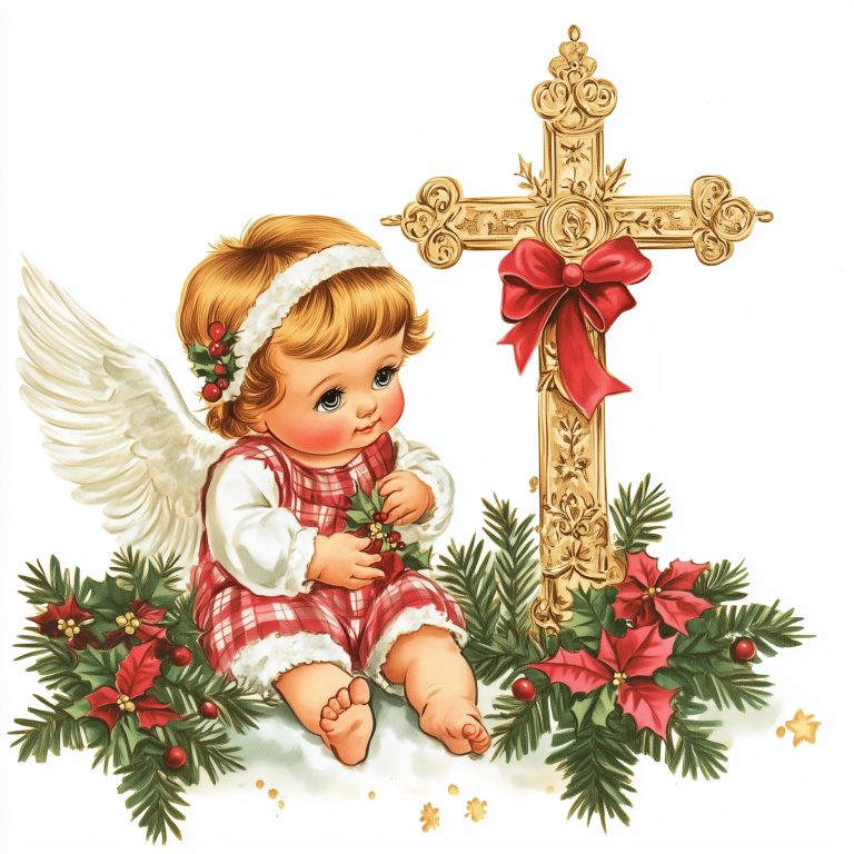 Retro Christmas Angel Clipart