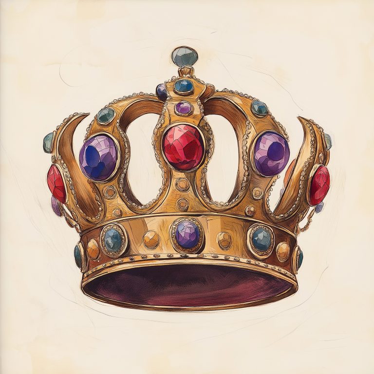 Retro Crown Jewels Illustration