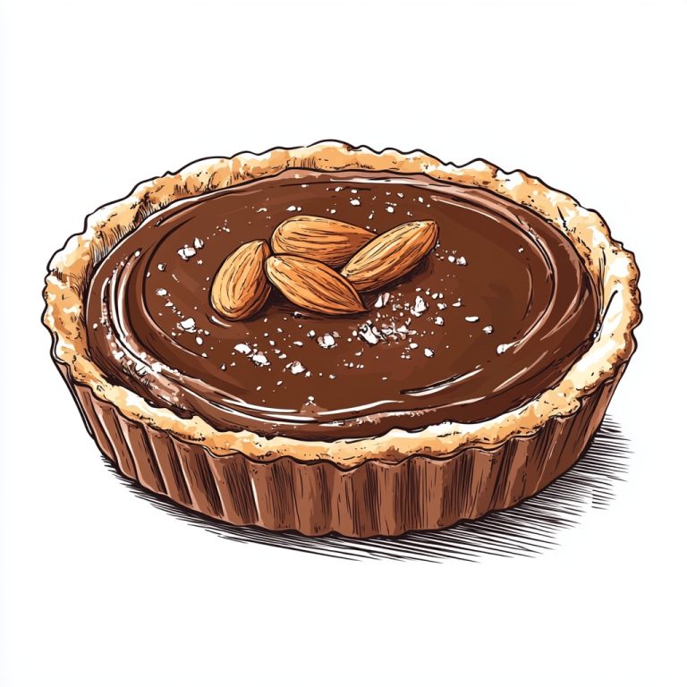 Retro Hand Drawn Chocolate Tart