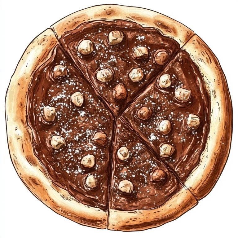 Retro Nutella Pizza Illustration