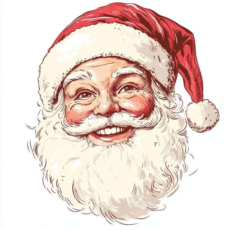 Retro Santa Claus Face