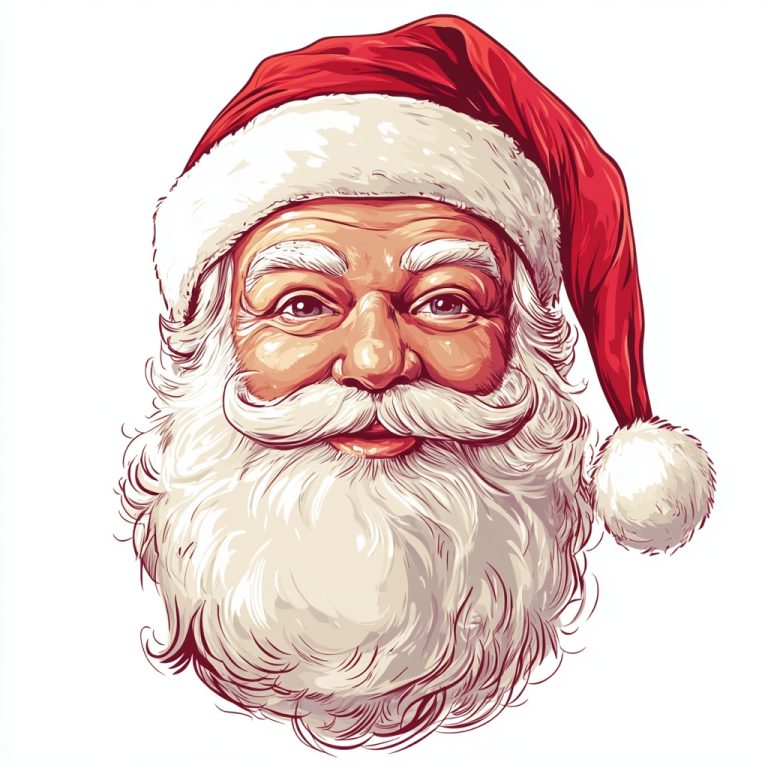 Retro Santa Drawing