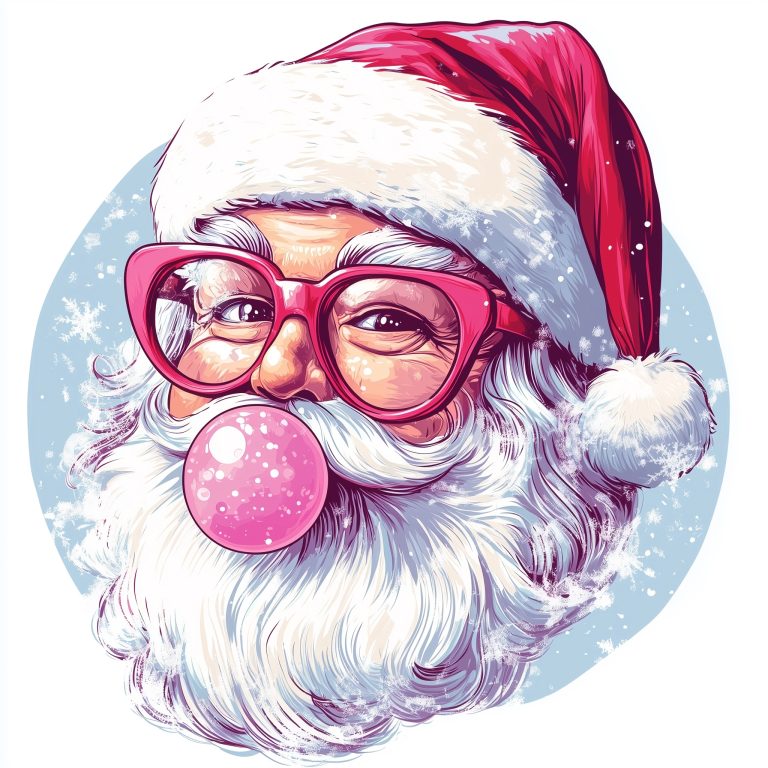 Retro Santa with Bubble Gum