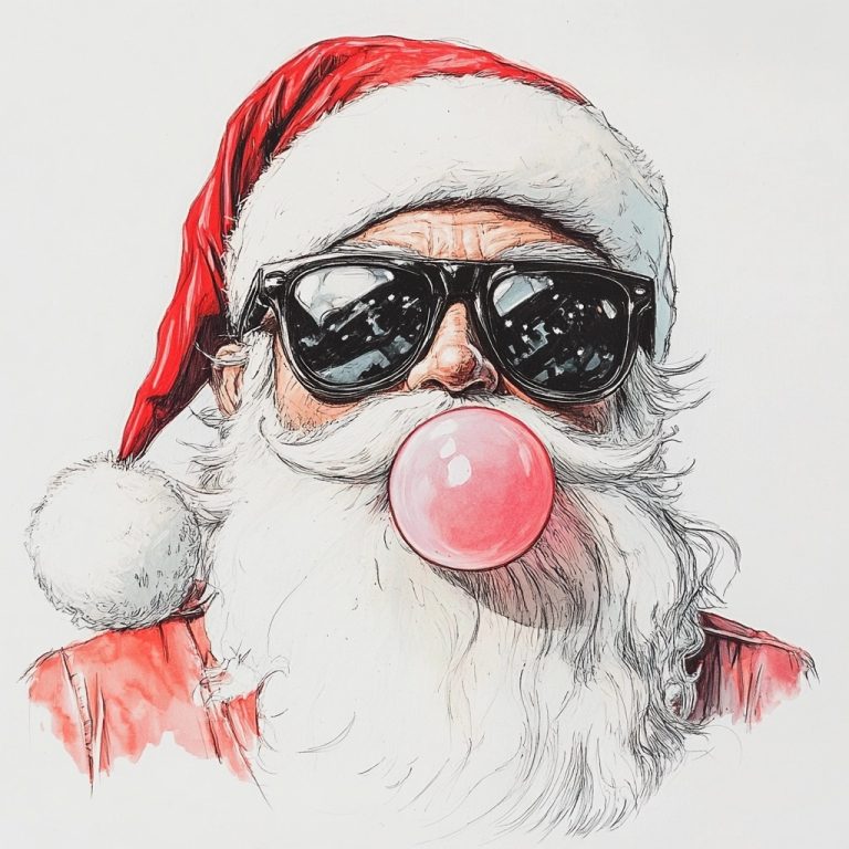 Retro Santa with Sunglasses