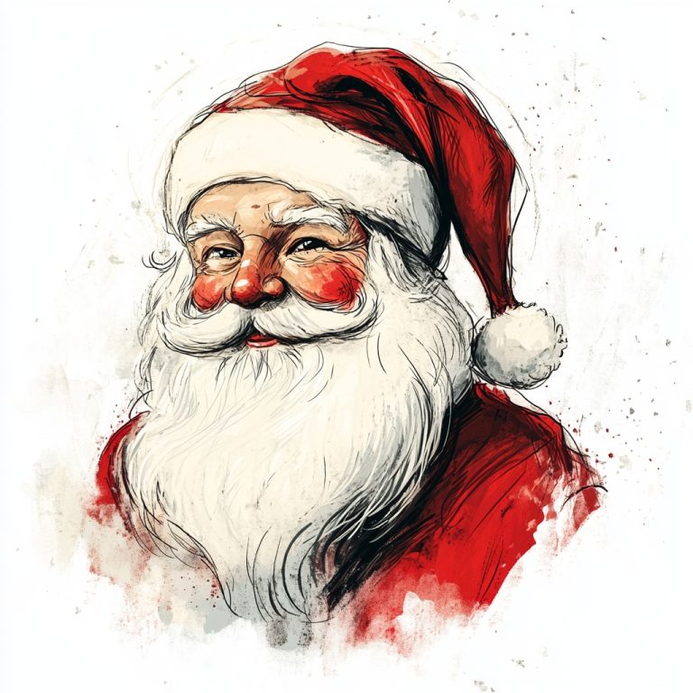 Retro Sketch of Santa