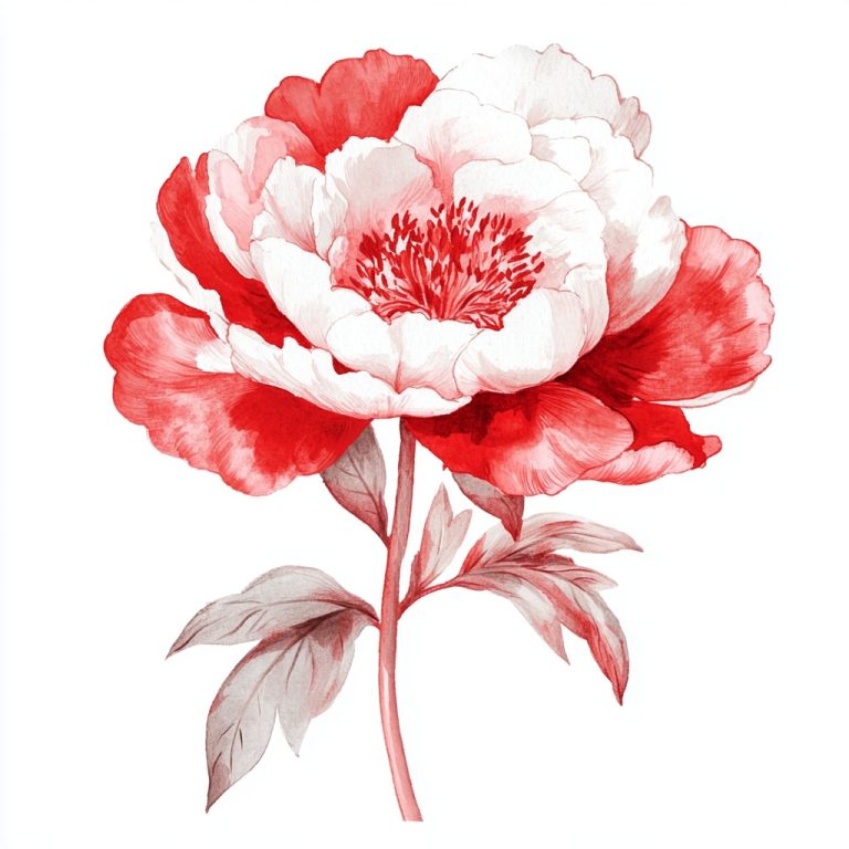 Rococo Peony Watercolor Clipart