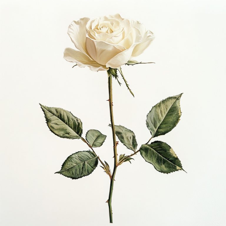 Rose on White Background