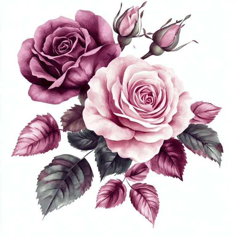 Roses Clipart in Bastin Style