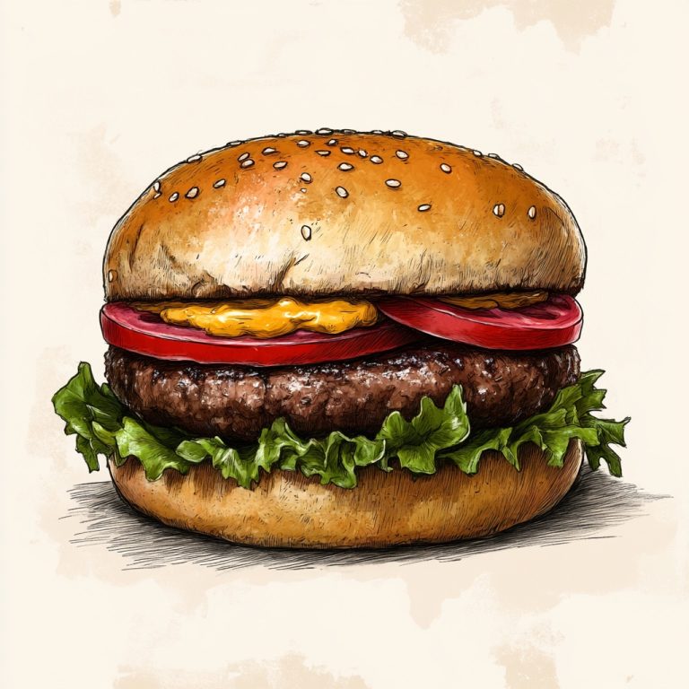 Rubber Hose Hamburger Close Up