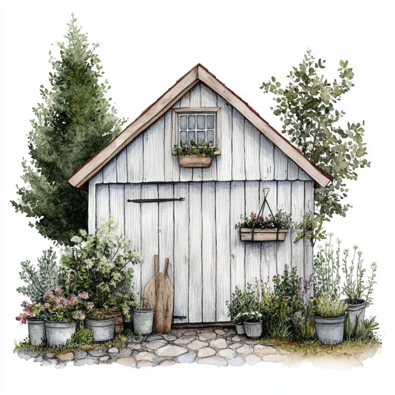 Rustic Garden Watercolor Art