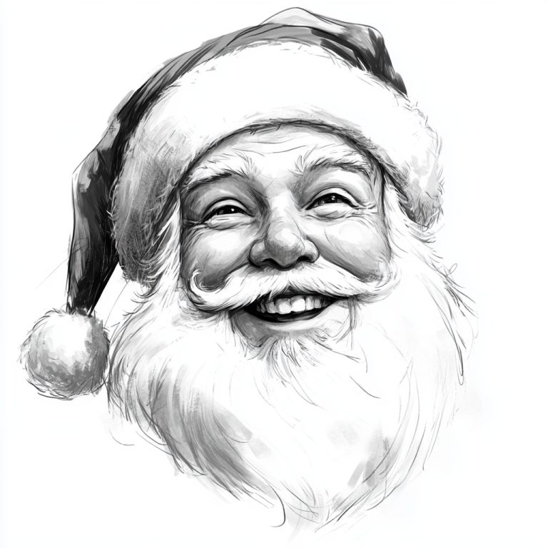 Santa Claus Sketch Scumbling