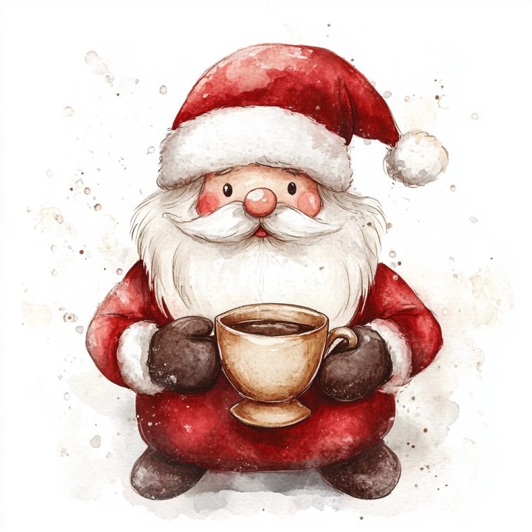 Santa Stealing Coffee Minimalist